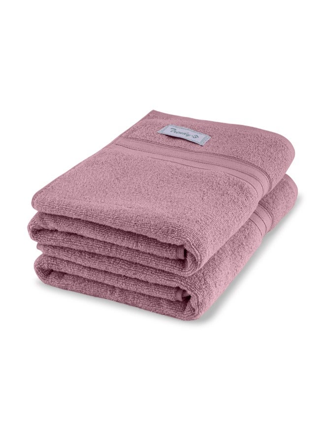 BYFT Home Trendy (Lavender) Premium Cotton Bath Towel (70 X 140 Cm-Set Of 1) Highly Absorbent, High Quality Bath Linen With Striped Dobby 550 Gsm - Image 5