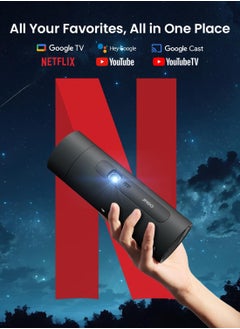 JMGO PicoFlix Portable Smart Projector, Rotating Gimbal, 1080P FHD, Google TV, Netflix Licensed, 4.5H Battery, HDR10, 10W Speaker  - Image 5