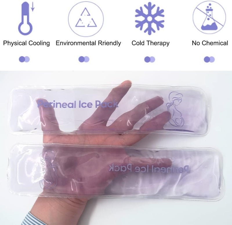 coldchill Reusable Perineal Ice Packs for Postpartum & Hemorrhoid Pain Relief, Hot & Cold Pack for Women After Pregnancy, 2 Ice Pack and 3 Non-Woven Cover. Purple - Image 4