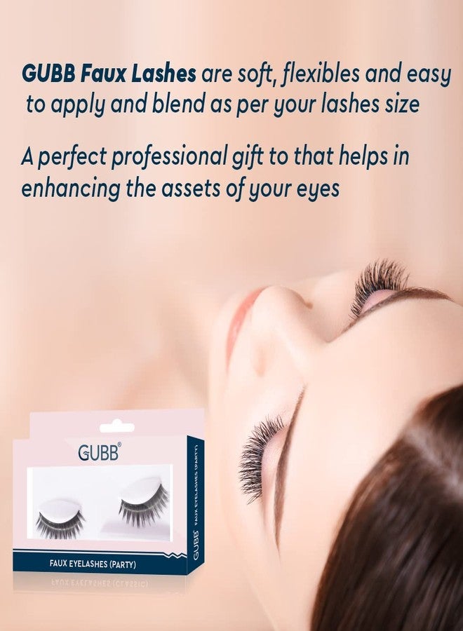 GUBB Eyelash Set With Glue (Party Style) False Eyelashes | Reusable Eyelashes, Quick Eye Makeup For Girls, Women (Pack of 2) - Image 5