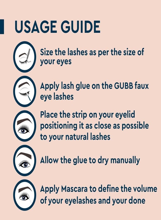 GUBB Eyelash Set With Glue (Party Style) False Eyelashes | Reusable Eyelashes, Quick Eye Makeup For Girls, Women (Pack of 2) - Image 4