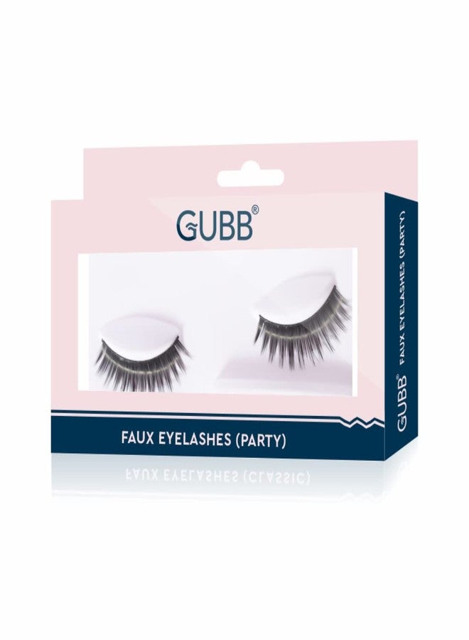 GUBB Eyelash Set With Glue (Party Style) False Eyelashes | Reusable Eyelashes, Quick Eye Makeup For Girls, Women (Pack of 2) - Image 1