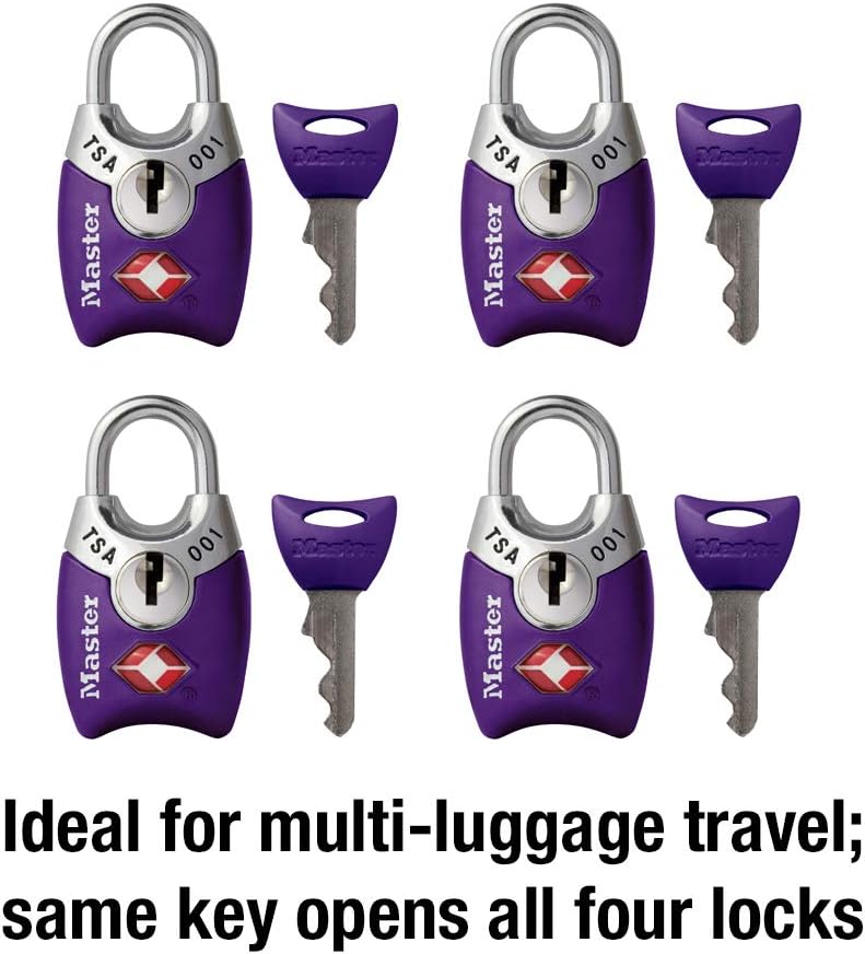 Master Lock 4689Q TSA Approved Luggage Lock, 4 Pack in Assorted Colors - Image 4