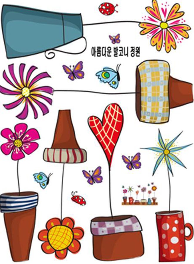 Voberry Flowers Insect erfly Wall Decal Stickers Multicolor 20X3X3cm - Image 4