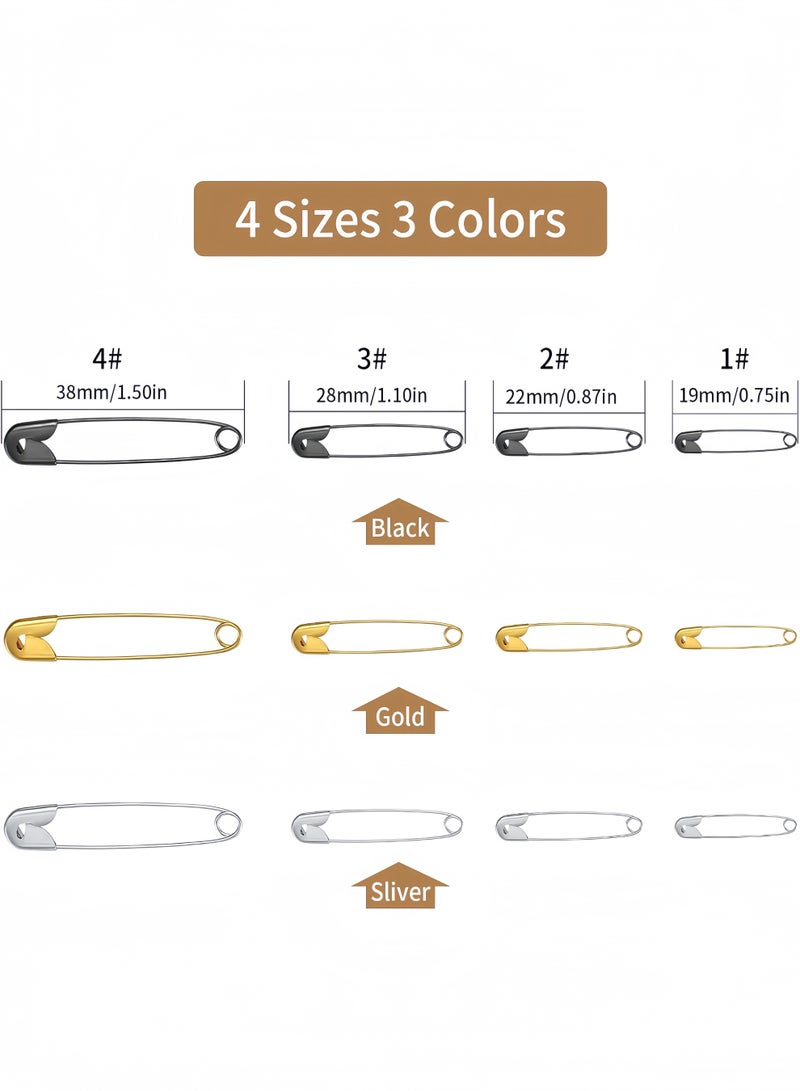 Eilimi 540pcs Metal Safety Pins for Clothing Assorted Set Buckle Pins Needle Accessories for Sewing Crafts Sock Organizers - Image 4