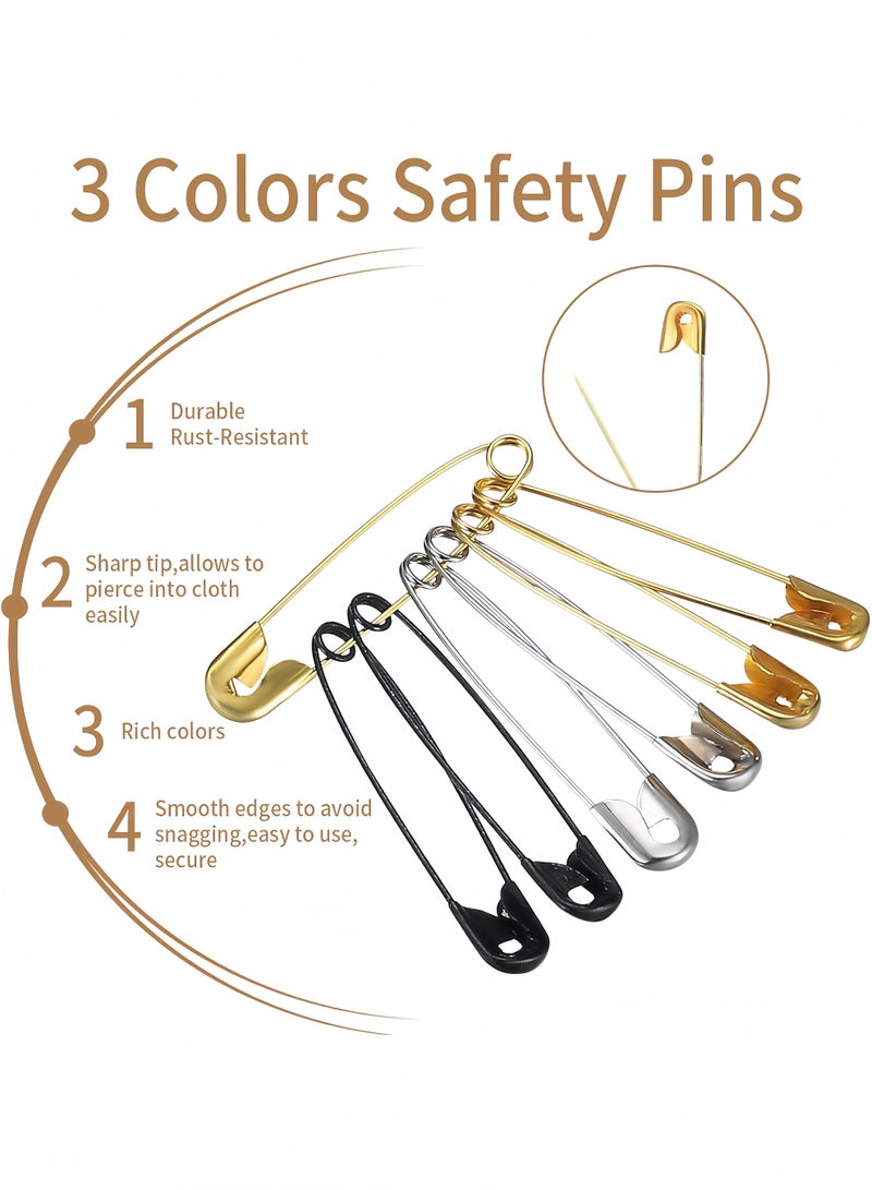 Eilimi 540pcs Metal Safety Pins for Clothing Assorted Set Buckle Pins Needle Accessories for Sewing Crafts Sock Organizers - Image 2