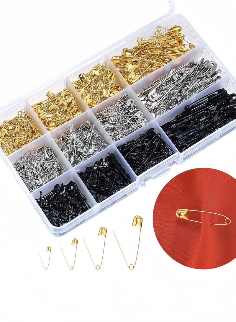 Eilimi 540pcs Metal Safety Pins for Clothing Assorted Set Buckle Pins Needle Accessories for Sewing Crafts Sock Organizers - Image 1