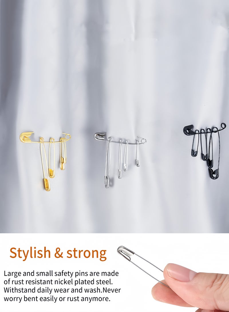 Eilimi 540pcs Metal Safety Pins for Clothing Assorted Set Buckle Pins Needle Accessories for Sewing Crafts Sock Organizers - Image 3