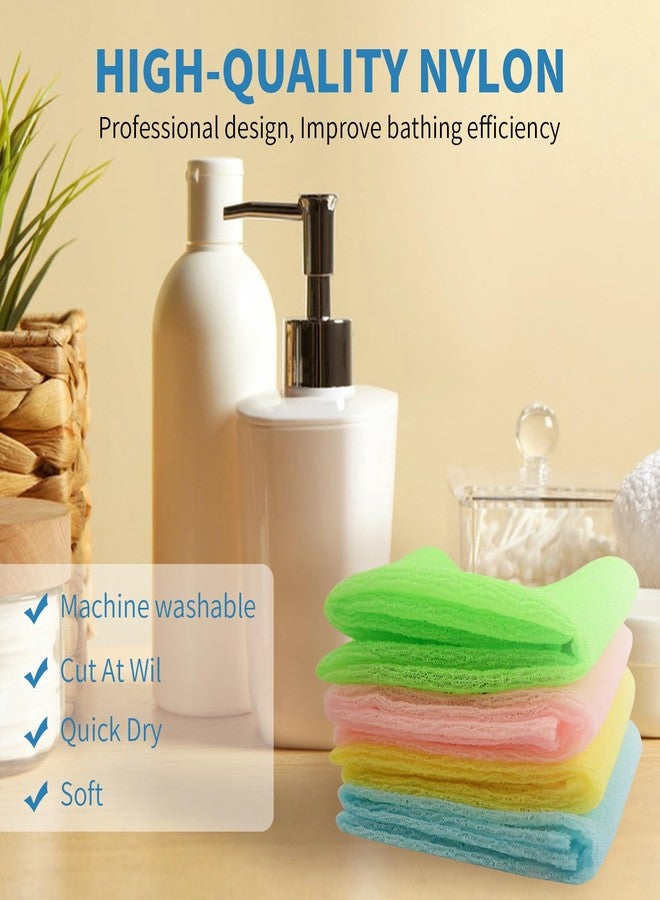 INFICRIME 4 Pack Exfoliating Washcloths Body Scrubber Back Scrubber for Shower - Japanese Korean Style Body Scrubber Back Scrubber, Luffah Towel Net Sponge Loofah, Deep Clean Dead Skin for Smooth Skin - Image 3