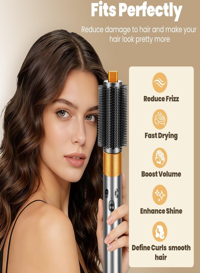 Liopif Upgraded Round Volumizing Brush Compatible with Dyson Airwrap Attachments,Round Brush Hair Accessories Compatible with Airwrap HS01/05/08 for Straighten Dry Curls Add Volume (Nickel/Copper) - Image 5