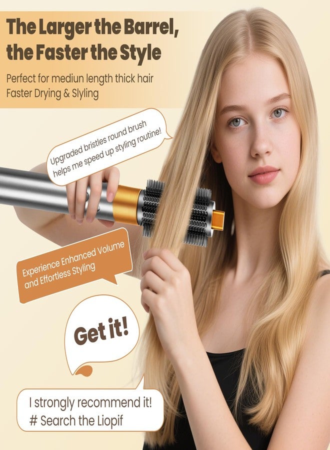 Liopif Upgraded Round Volumizing Brush Compatible with Dyson Airwrap Attachments,Round Brush Hair Accessories Compatible with Airwrap HS01/05/08 for Straighten Dry Curls Add Volume (Nickel/Copper) - Image 3