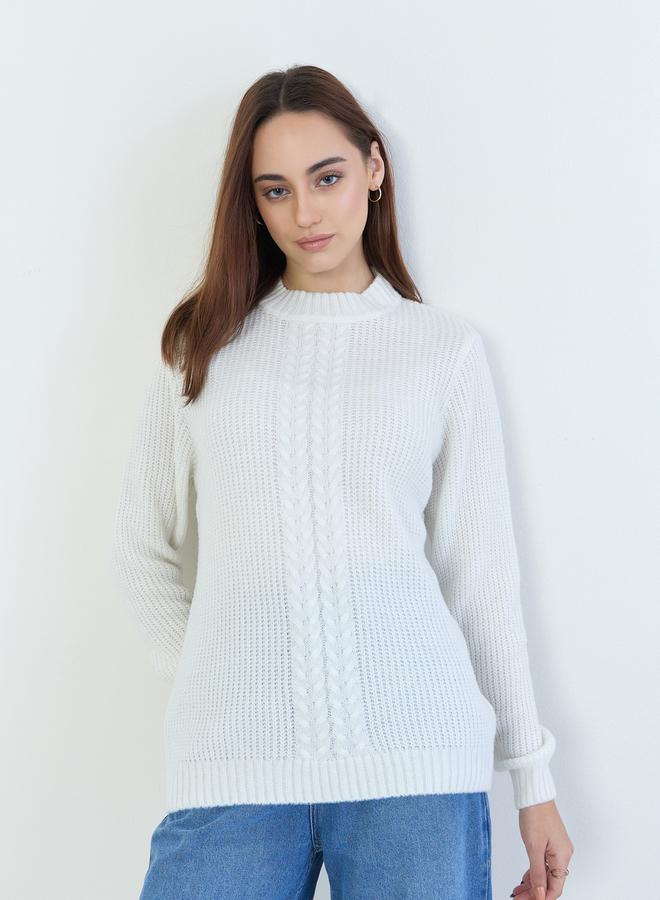 ستايلي سويتر محاكة بكابل كريمي - Image 3