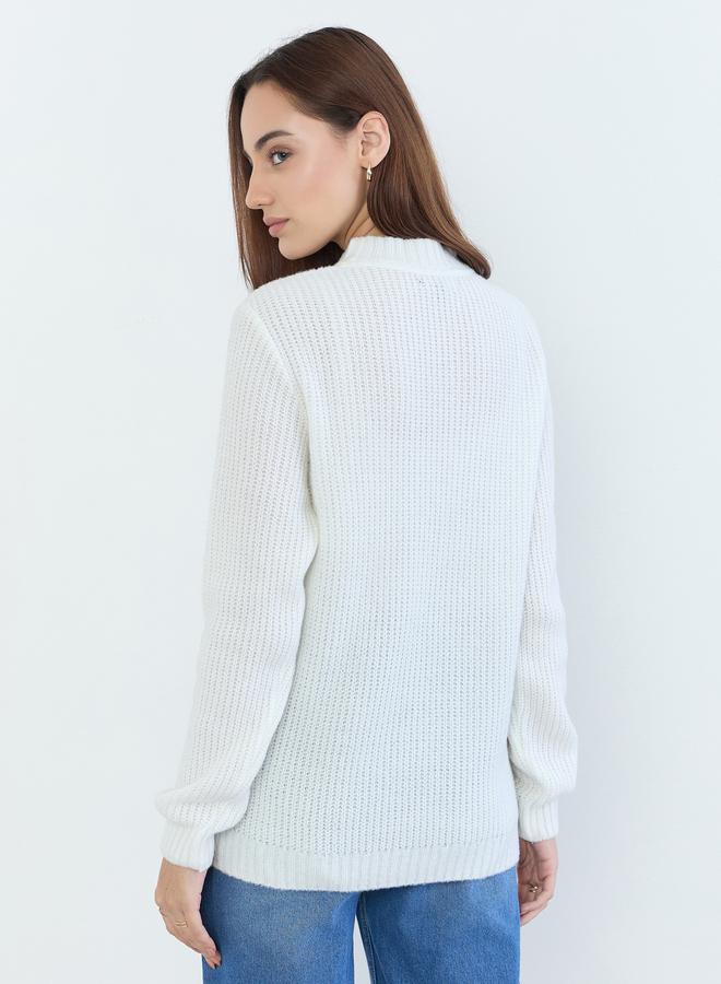 ستايلي سويتر محاكة بكابل كريمي - Image 5