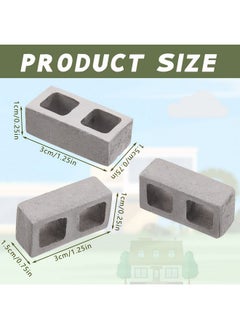 Civaner 50 Packs Miniature 1/12 Scale Mini Bricks Concrete Tiny Dollhouse Accessories For Christmas Kitchen Garden Landscaping Model Architect Buildings Diy Construction Office Desk Toys Supplies  - Image 2