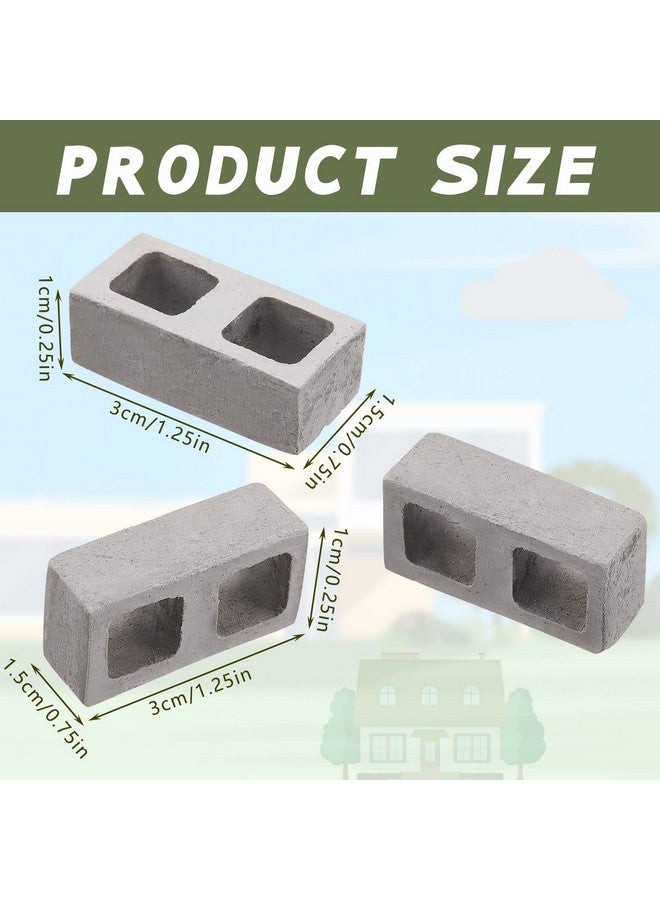 سيفانير 50 عبوة من قطع الطوب الصغيرة المصنوعة من الخرسانة بمقياس 1/12، إكسسوارات بيت الدمية الصغيرة لعيد الميلاد والحديقة والمطبخ والمناظر الطبيعية ونماذج المباني المعمارية والبناء والمكتب والألعاب واللوازم - Image 2