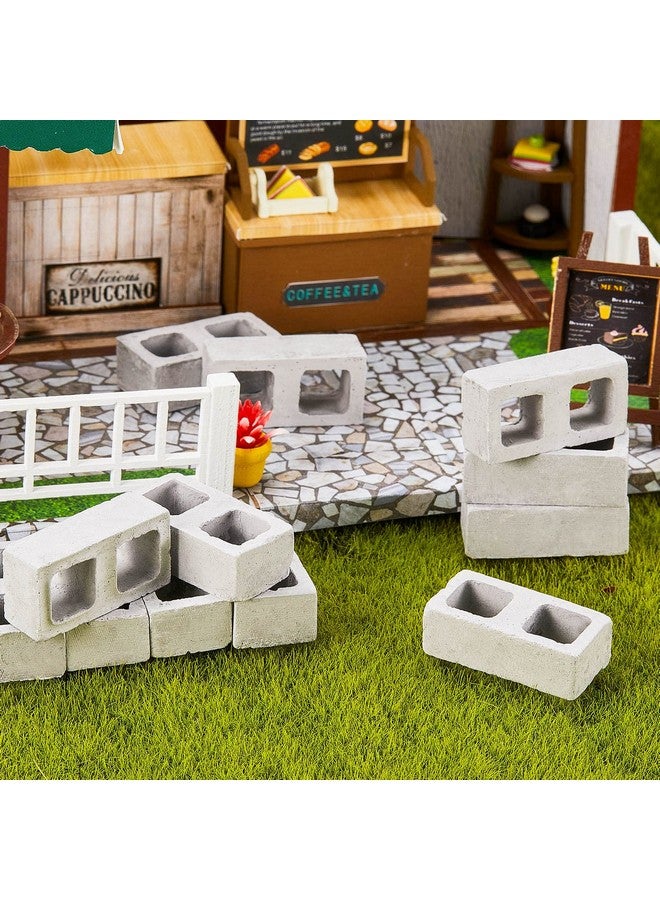 سيفانير 50 عبوة من قطع الطوب الصغيرة المصنوعة من الخرسانة بمقياس 1/12، إكسسوارات بيت الدمية الصغيرة لعيد الميلاد والحديقة والمطبخ والمناظر الطبيعية ونماذج المباني المعمارية والبناء والمكتب والألعاب واللوازم - Image 3