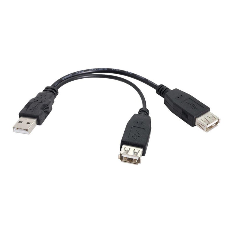 ChenYang USB 2.0 A Male to 2 Female Data + Power Extension Cable - 20cm - Image 2