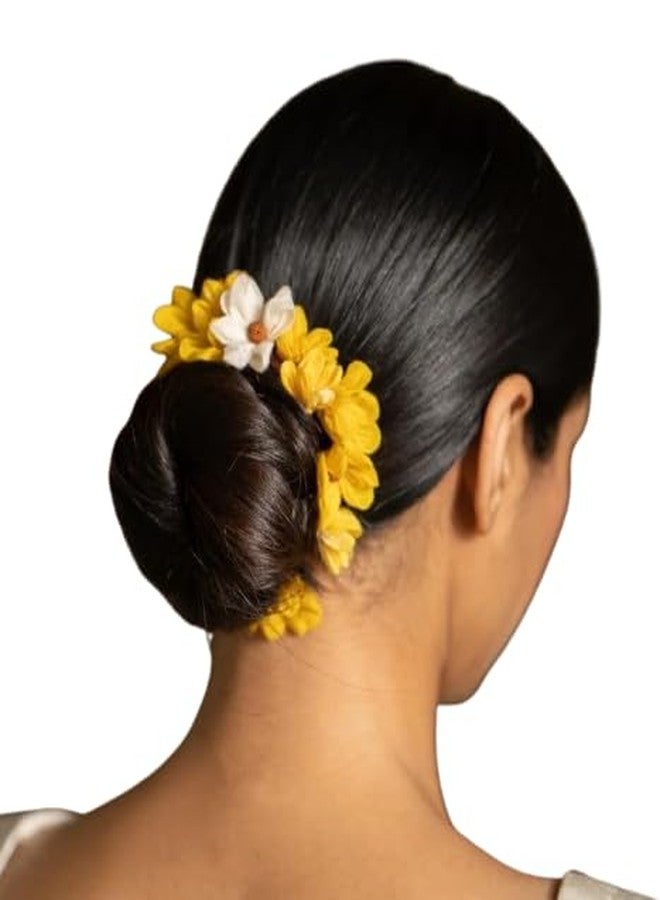 Radhvini Collections Flower Hair Accessory with Bun Gajra - Image 1