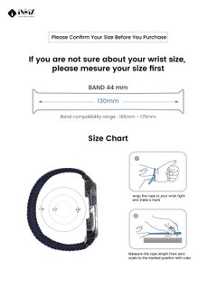 INEIX Nylon Braided Solo Loop Replacement Strap With Glittering Case For Apple Watch 44 mm (130 mm Strap Length) - Dark Blue  - Image 2