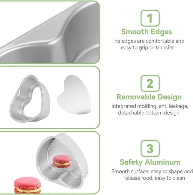 Azonee Heart Shaped Cake Pan, 8 Inch Aluminium Cake Baking Pans, Muffin Cheesecake Mold Bakeware with Removable Bottom, Nonstick Heart Shaped Molds for Kitchen Birthday Valentine Day Wedding - Image 4