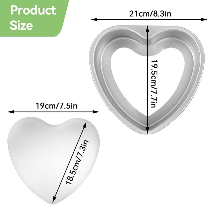 Azonee Heart Shaped Cake Pan, 8 Inch Aluminium Cake Baking Pans, Muffin Cheesecake Mold Bakeware with Removable Bottom, Nonstick Heart Shaped Molds for Kitchen Birthday Valentine Day Wedding - Image 3