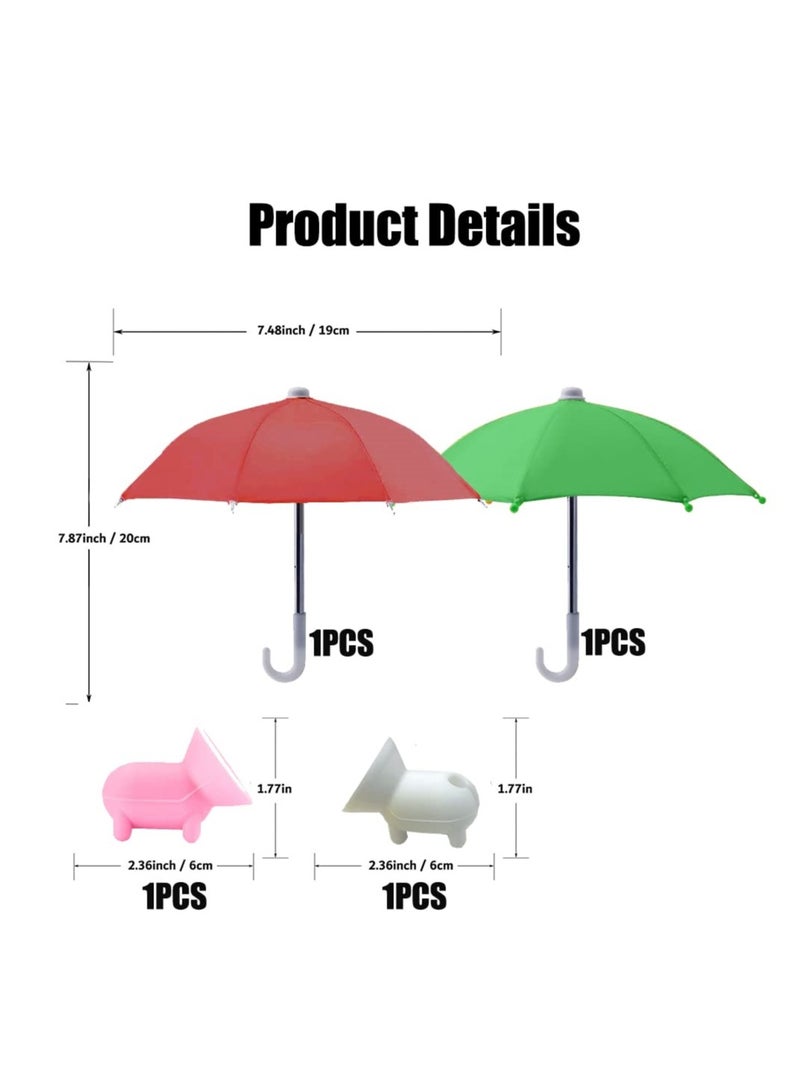 SYOSI Phone Umbrella for Sun Suction Cup Stand, 2Pcs Multifunctional Adjustable Cute Phone Shade Umbrella with Suction Cup, Mini Cell Phone Sunshade, Glare Blocking - Image 2