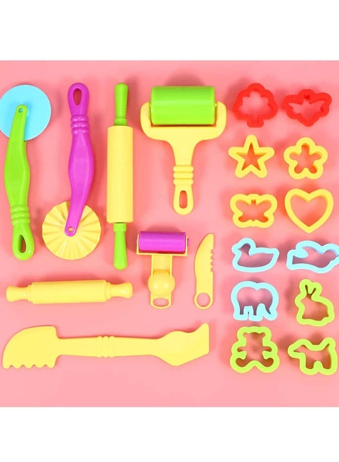 Playdough Sets For Kids, Kids Clay Tools, Plastic Art Clay Dough Playing Tools Set with Models and Mold Smart Dough Tools Kit For Kids 1 Set/20pcs - Image 1