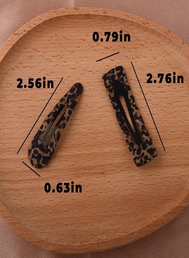 Sdopbinbin Leopard Print Hair Clips for Women Girls French Barrette Hair Clips for Thin Thick Hair Barrette for Pony Tail Bangs Square Hair Clip for Women Non Slip Leopard Hair Accessories 4 PCS - Image 2