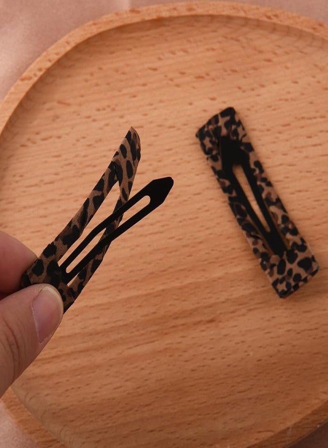 Sdopbinbin Leopard Print Hair Clips for Women Girls French Barrette Hair Clips for Thin Thick Hair Barrette for Pony Tail Bangs Square Hair Clip for Women Non Slip Leopard Hair Accessories 4 PCS - Image 4