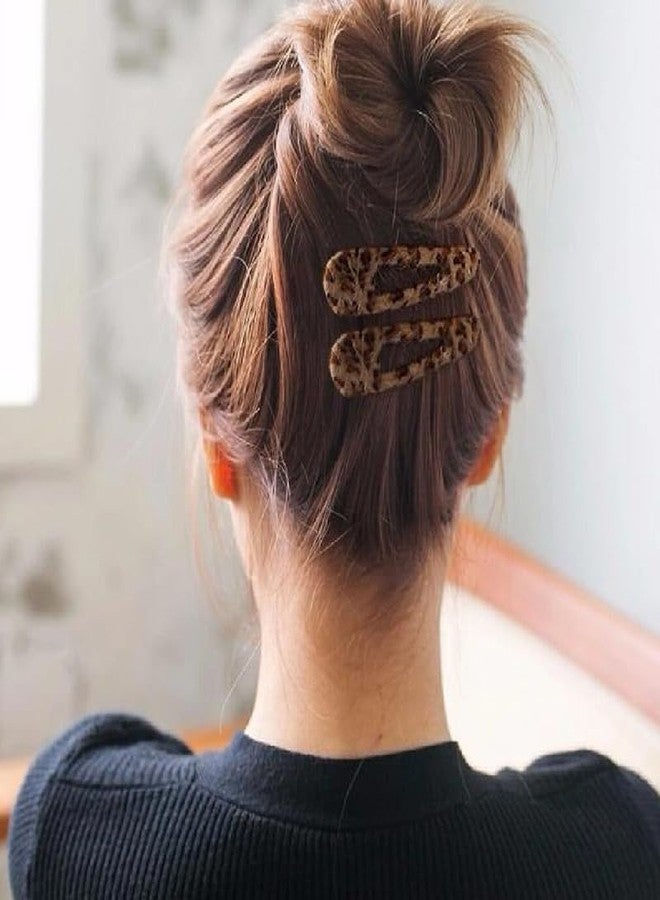 Sdopbinbin Leopard Print Hair Clips for Women Girls French Barrette Hair Clips for Thin Thick Hair Barrette for Pony Tail Bangs Square Hair Clip for Women Non Slip Leopard Hair Accessories 4 PCS - Image 5