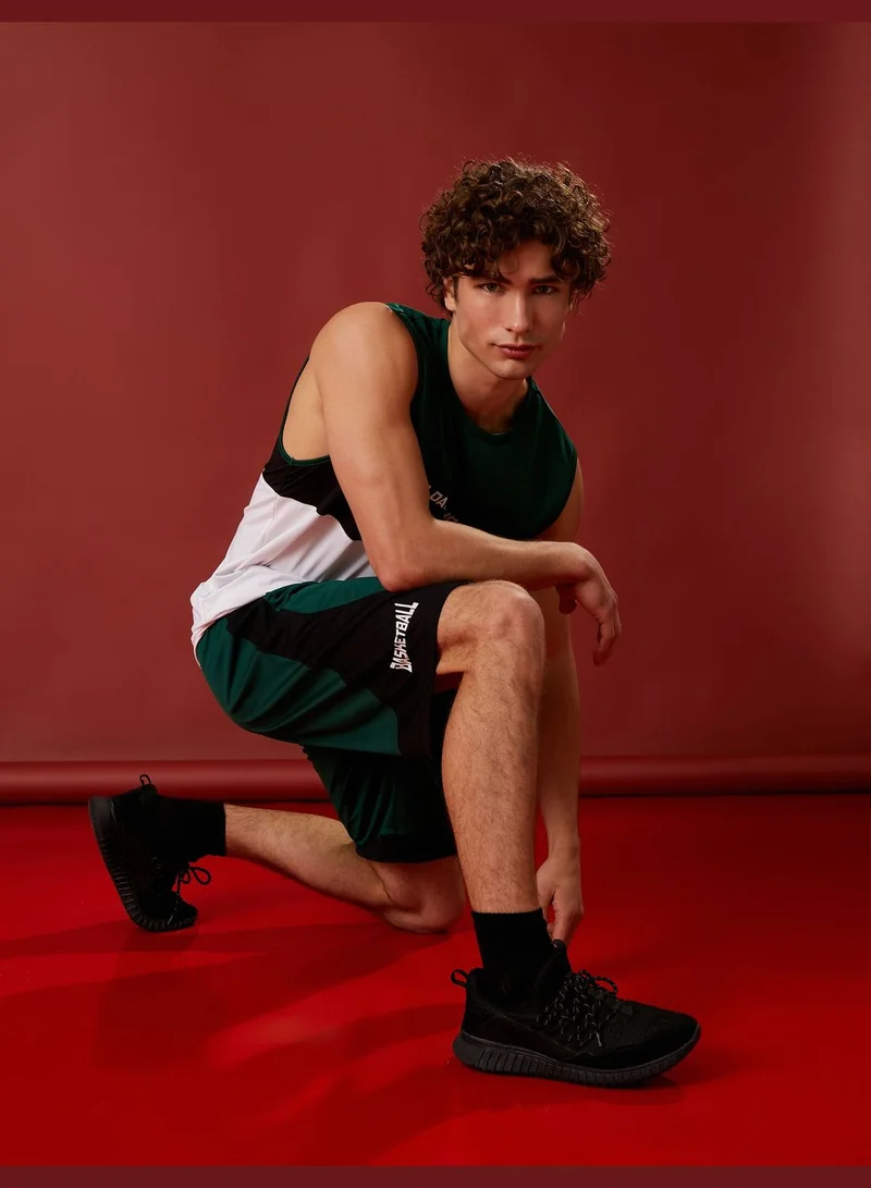 كوتون Oversized Basketball Short Drawstring Printed Pocket Detailed