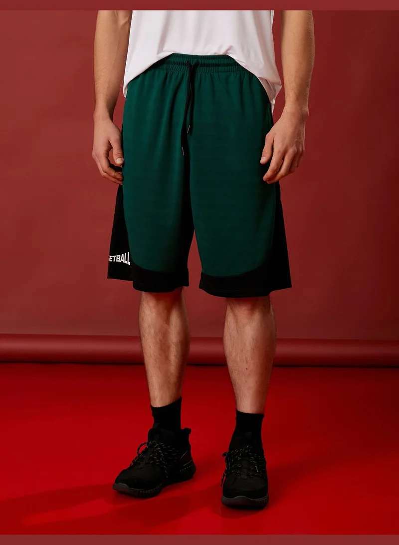 كوتون Oversized Basketball Short Drawstring Printed Pocket Detailed