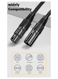 Generic XLR Cables, Microphone Cables (10 ft 4N OFC WIRE) XLR Male to XLR Female Balanced 3 PIN Mic Cables. Compatible with Preamps Speaker Systems and More, 6MM PVC Jacket, XLR Cable  - Image 4
