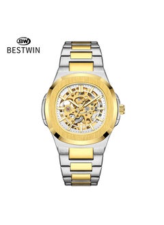 Generic Mens Hollow Automatic Mechanical Watch Waterproof White 