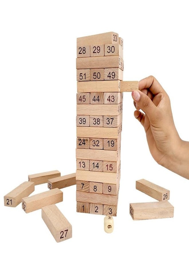 KONIGIN Play Game Tumble Tower Game Wooden Stacking Game Educational Indoor Family Board Game for Party and Fun (Multicolor) - Image 1