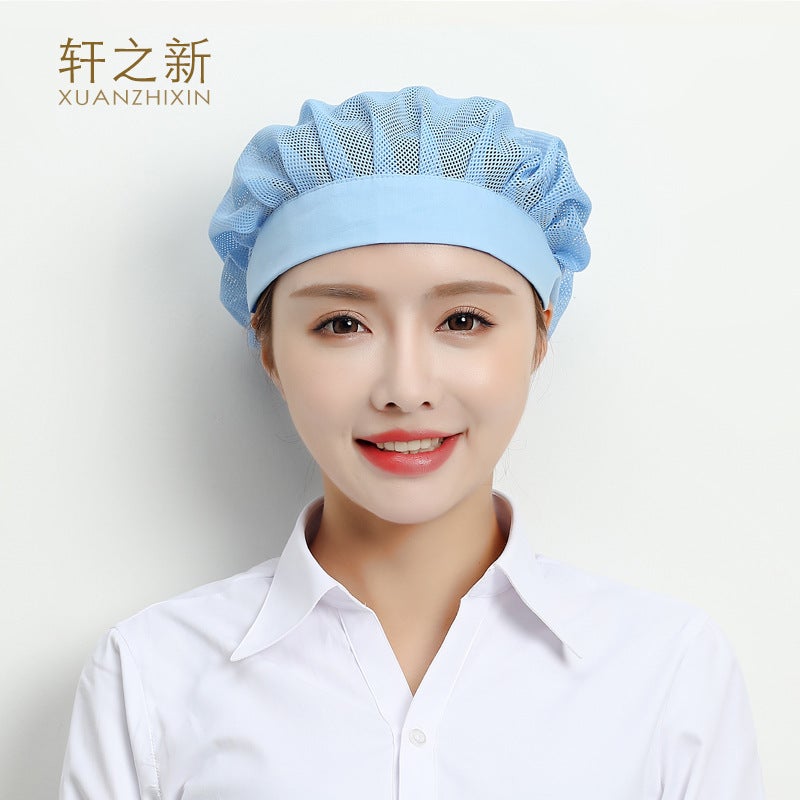 Work Cap Female Workshop Mesh Cap Factory Chef Female Kitchen Dustproof Breathable Sanitary Packaging Factory Hat Male - Image 4