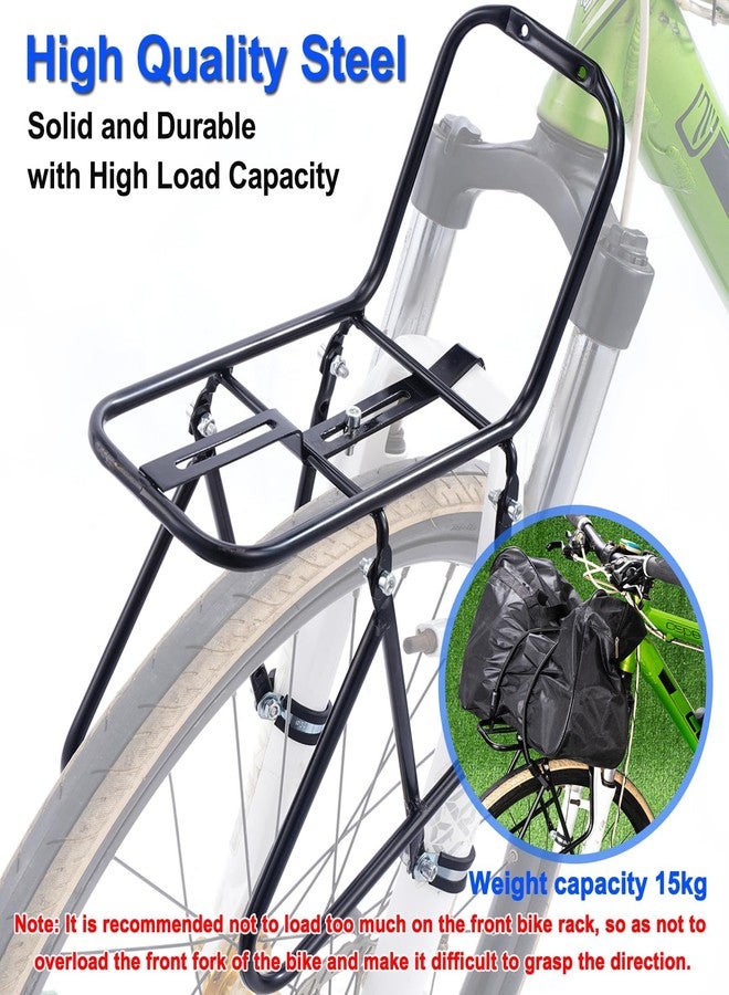 HOMEE Bicycle Front Rack, 15KG Capacity Bike Cargo Rack, Mountain Road Bike Cycling Equipment Stand Foot Stock for Cargo Luggage Picnic Carrier Rack - Image 3