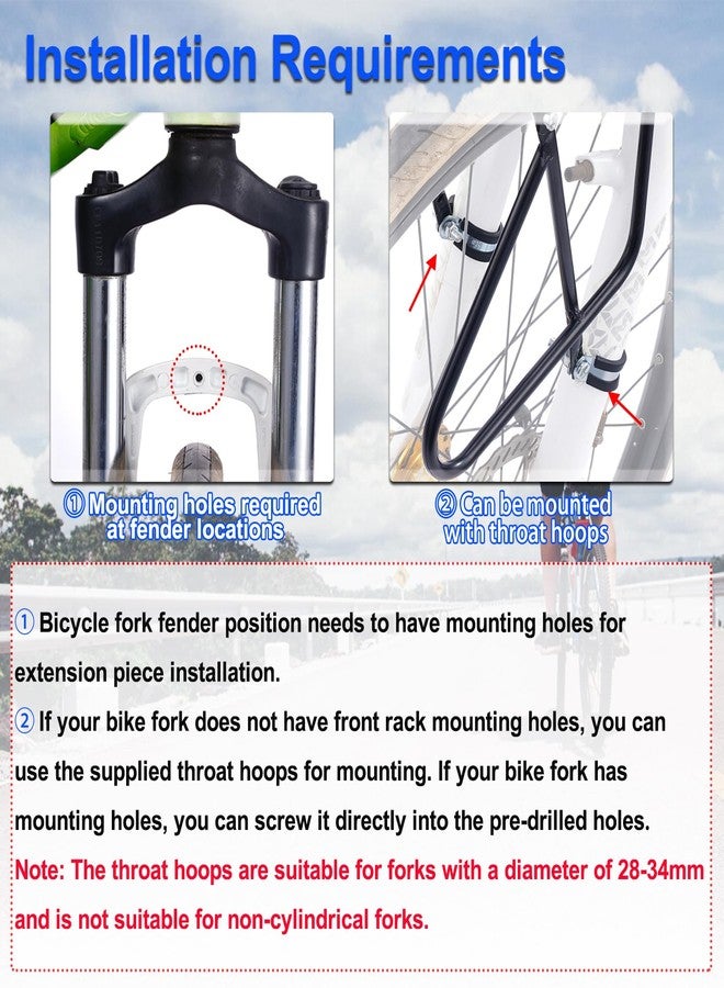 HOMEE Bicycle Front Rack, 15KG Capacity Bike Cargo Rack, Mountain Road Bike Cycling Equipment Stand Foot Stock for Cargo Luggage Picnic Carrier Rack - Image 4