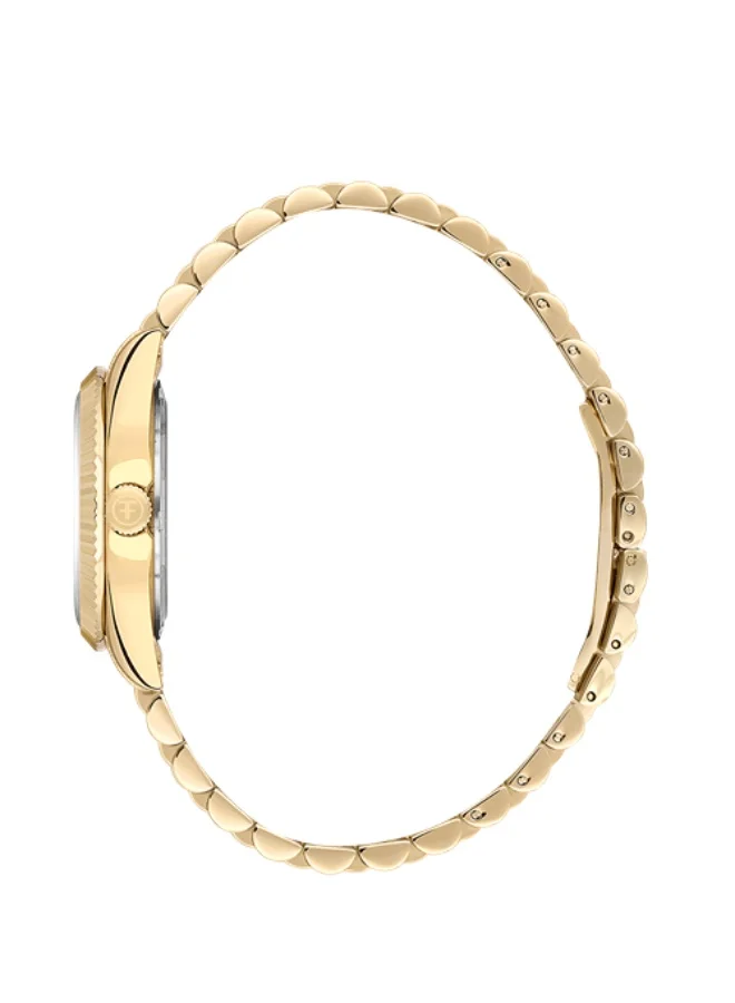 Freelook Paris Freelook - Jolie Women's Watch | Steel Case | Stainless Steel Band | Gold & Round Dial | Analog | Quartz | Mineral Glass | Premium Luxury Watch | Ideal Gift | Water Resistant 30 Meters