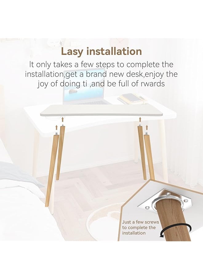 erorex Modern Simple Office Desk White Computer Desk Modern Wooden Writing Desk Ergonomic Arch Design Suitable For Students Pc Laptop Workstation Office And Living Room  - Image 4