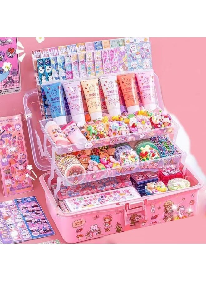 مجموعة الفن والحرف اليدوية للفتيات 5 6 7 8 9 10 11 12 سنة، مجموعة غراء كريمي للأطفال مع ملصق هدية عيد ميلاد للفتيات من سن 6 إلى 12 سنة - Image 1