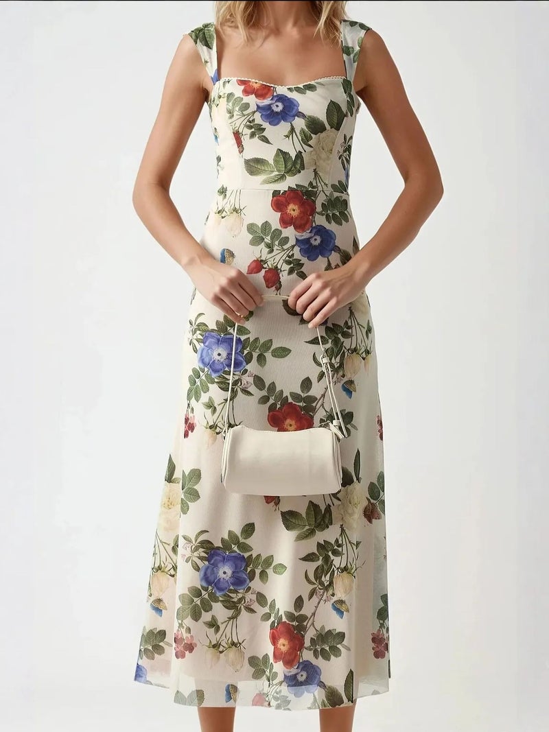 HICCUP Patterned Maxi Dress with Heart Collar - Image 5