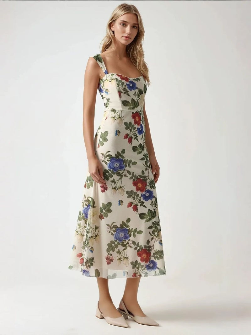 HICCUP Patterned Maxi Dress with Heart Collar - Image 4