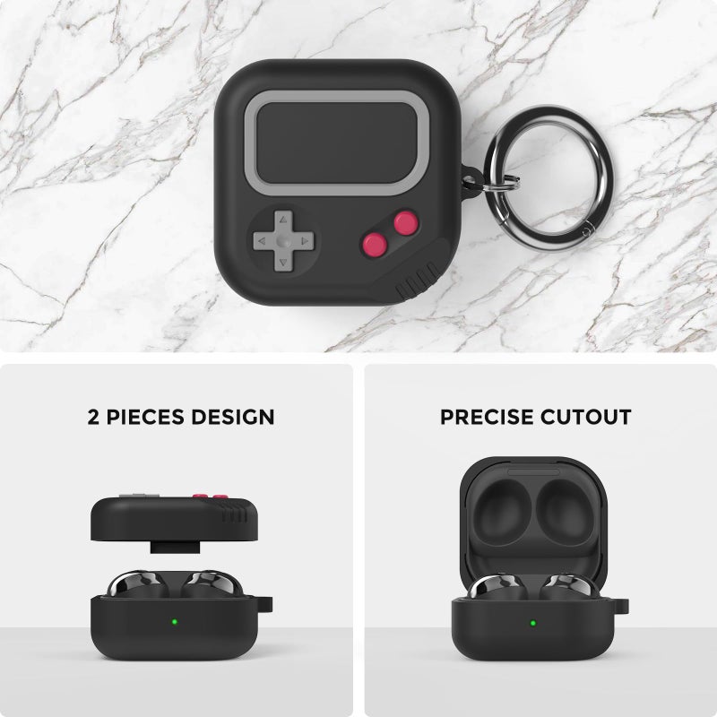 TRONWIN Galaxy Buds Pro 2 case, Retro Game Design Case for Samsung Galaxy Buds 2 Pro/Live/Fe, Silicone Case Cover for Men/Women (Black) - Image 3