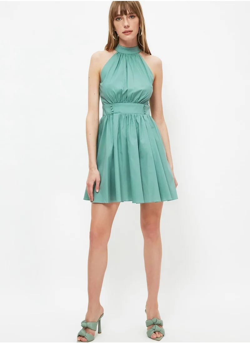 trendyol Halter Neck Pleated Dress