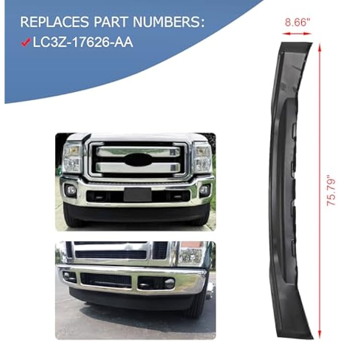 DICMIC Front Lower Deflector Valance Panel Compatible with 2020-2022 Ford F250 F350 F450 F550 Super Duty 4WD Replace# LC3Z-17626-AA, 7.25 Tall - Image 5