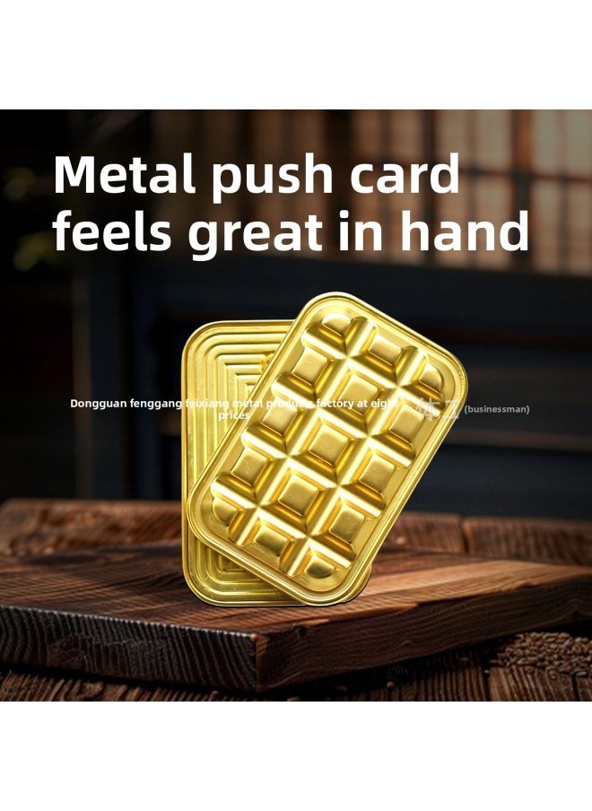 Chocolate Unlimited Fingertip Toy Hand-pushed Ring Coin EDC Unlimited Push Card Snap Coin Decompression Artifact-Color:Gold