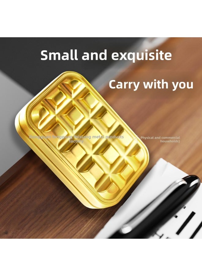 Chocolate Unlimited Fingertip Toy Hand-pushed Ring Coin EDC Unlimited Push Card Snap Coin Decompression Artifact-Color:Gold