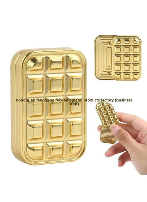 Chocolate Unlimited Fingertip Toy Hand-pushed Ring Coin EDC Unlimited Push Card Snap Coin Decompression Artifact-Color:Gold