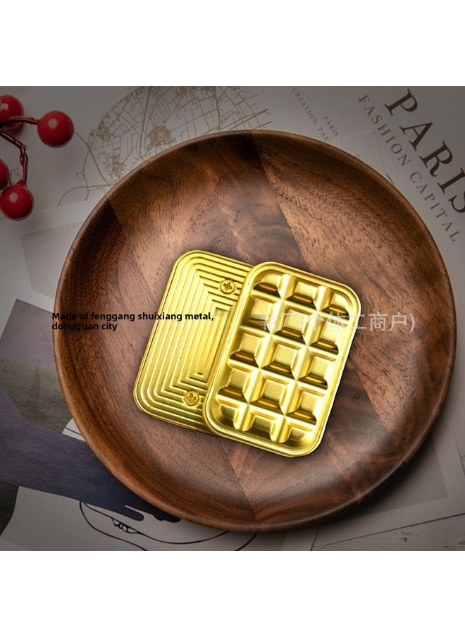 Chocolate Unlimited Fingertip Toy Hand-pushed Ring Coin EDC Unlimited Push Card Snap Coin Decompression Artifact-Color:Gold
